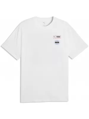 Férfi póló PUMA GRAPHICS RELAXED STACKED TEE 69436802 PUMA FEHÉR