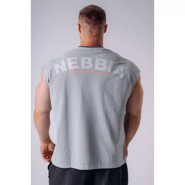  Férfi felsők NEBBIA OLYMPIA MUSCLE COVER 947 VILÁGOSSZÜRKE 