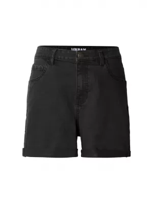 Női rövidnadrág URBAN CLASSICS TB8371 FEKETÉRE MOSVA