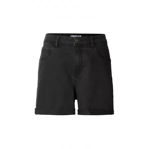  Női rövidnadrág URBAN CLASSICS TB8371 FEKETÉRE MOSVA 