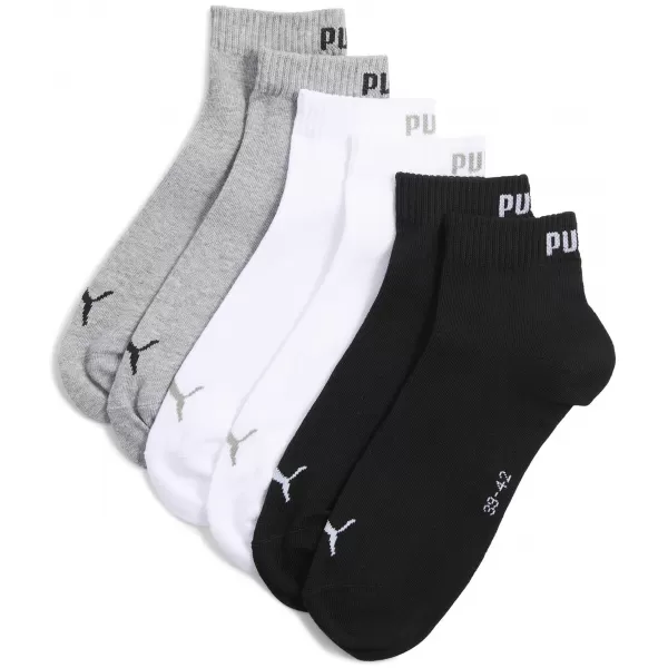  Zokni PUMA UNISEX QUARTER PLAIN 3P 93858917 SZÜRKE/FEHÉR/FEKETE 