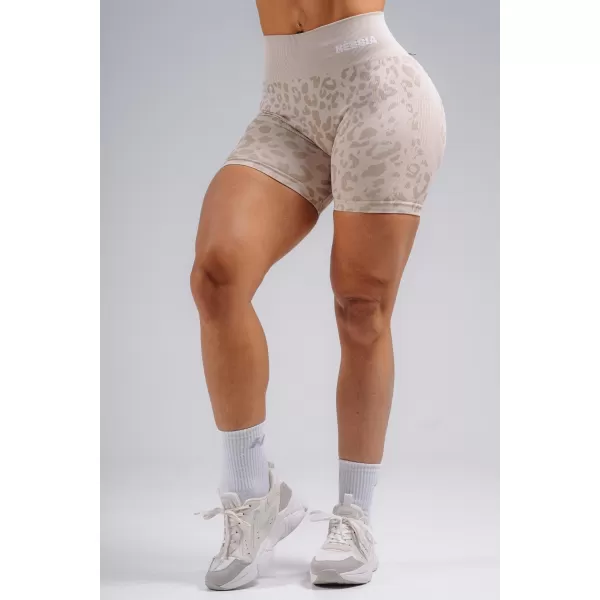  Kompressziós push-up rövidnadrág leopárdmintával NEBBIA PRIMAL 856 KRÉMLEOPÁRD 