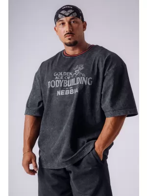 Férfi pólók NEBBIA OLYMPIA HEAVYWEIGHT COTTON 941 FEKETE