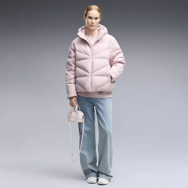  Női kabát PUMA HOODED DOWN PUFFER JACKET W 69458049 KÖDÖS RÓZSASZÍN 