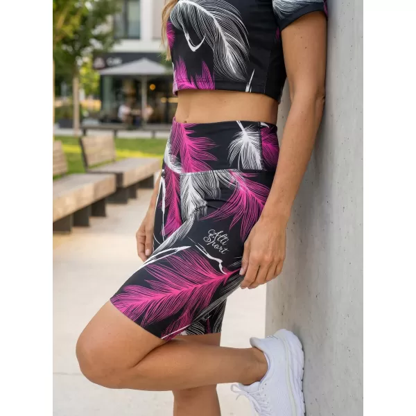  Női prémium térdig érő leggings (új méretek) ALTISPORT VOJ/ALW001LEG06 FEKETE/RÓZSASZÍN 