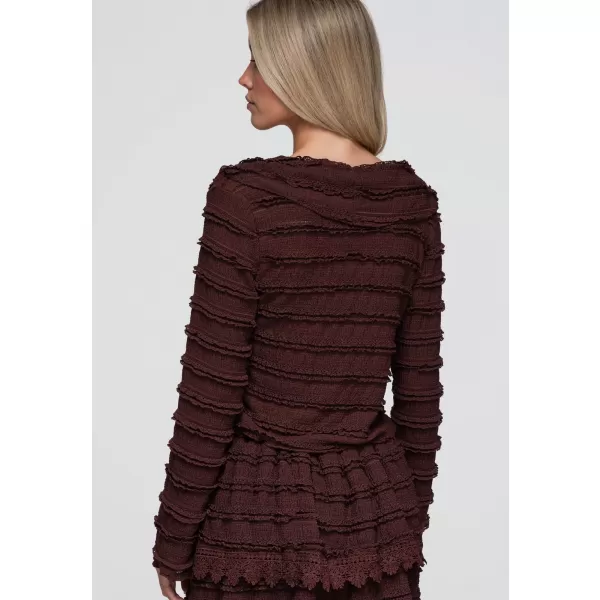  Női blúz OMBRE OW-TS-E0067 SÖTÉTBARNA 