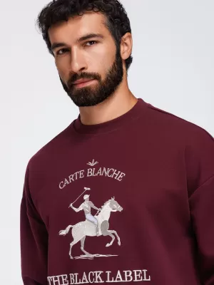 Férfi pulóver OMBRE OM-SSNZ-0267 BURGUNDIA