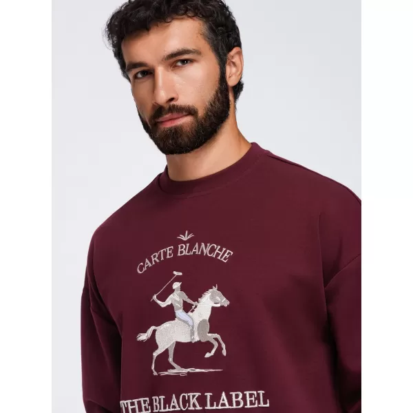  Férfi pulóver OMBRE OM-SSNZ-0267 BURGUNDIA 