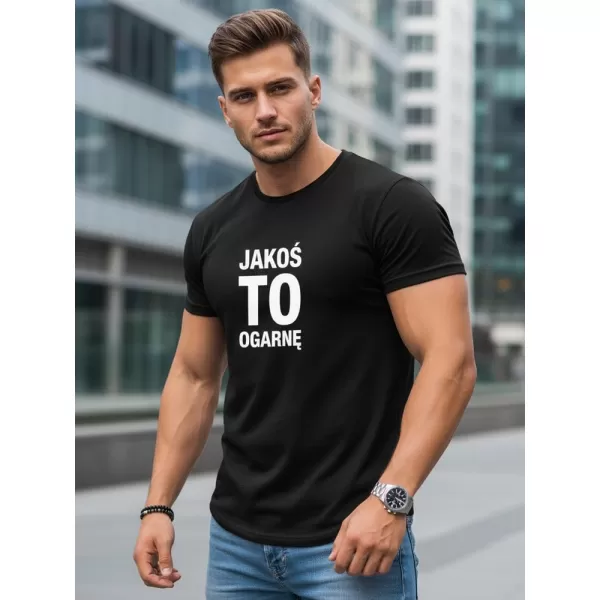  Férfi póló DSTREET NX0116R-BK FEKETE 