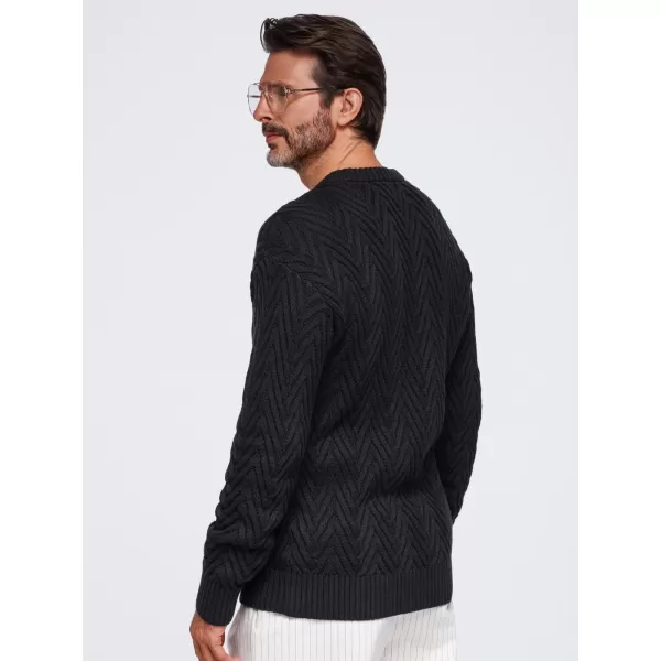 Férfi pulóver OMBRE OM-SWSW-0190 FEKETE 