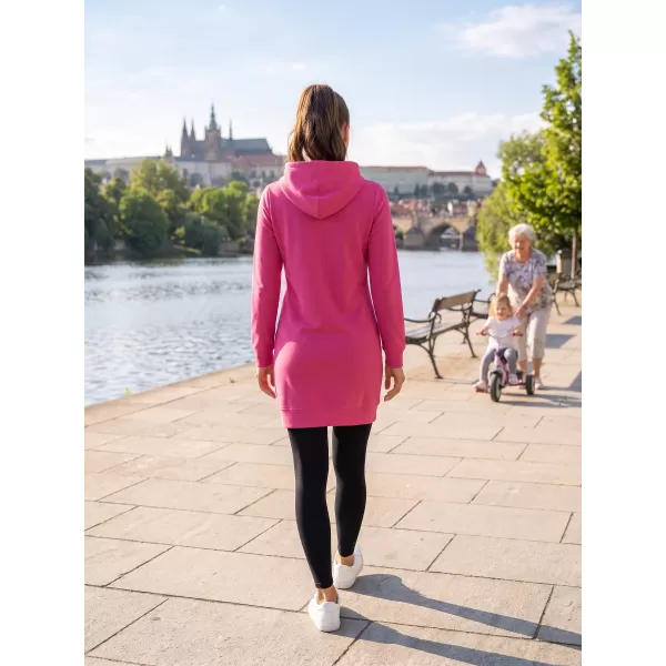  Hosszabbított női pulóver ALTISPORT ALW091419 BÍBORVÖRÖS 