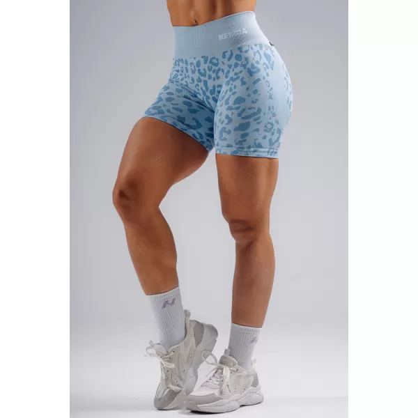  Kompressziós push-up rövidnadrág leopárdmintával NEBBIA PRIMAL 856 KÉK LEOPÁRD 