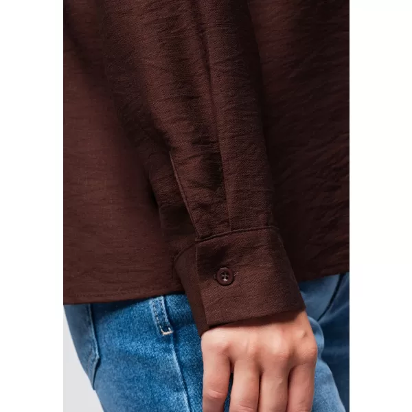  Női ing OMBRE OW-SH-E0073 BARNA 