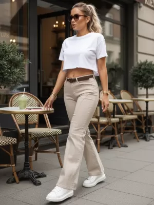 Női nadrág DSTREET UY3059 EKRÜ