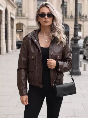 Női kabát DSTREET TY5877 BARNA