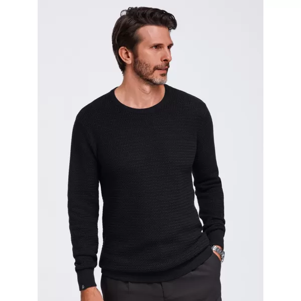  Férfi pulóver OMBRE OM-SWSW-0119 FEKETE 
