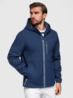 Férfi softshell kabát OMBRE OM-JANP-0292 SÖTÉTKÉK