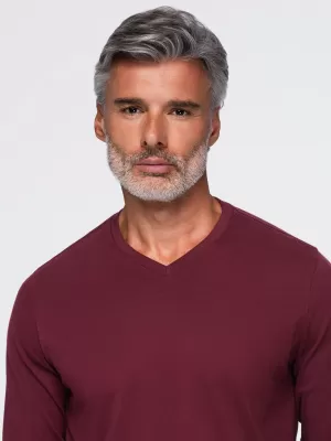 Férfi póló OMBRE OM-LSBL-0143 BURGUNDIA
