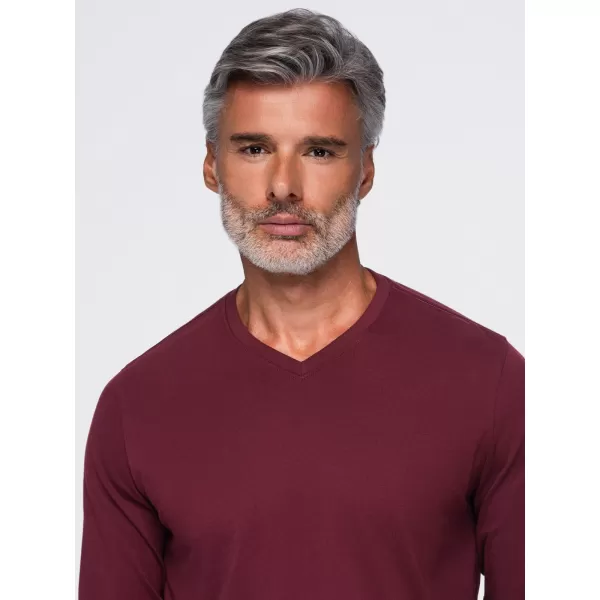  Férfi póló OMBRE OM-LSBL-0143 BURGUNDIA 