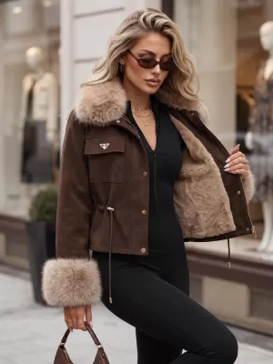 Női kabát DSTREET TY5705 BARNA