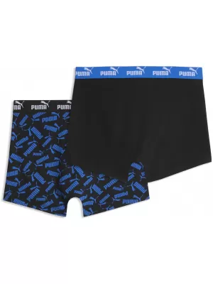 Férfi boxerek PUMA MEN ELEMENTS SCATTERED PRINT BOXERS 94780202 KÉK/FEKETE