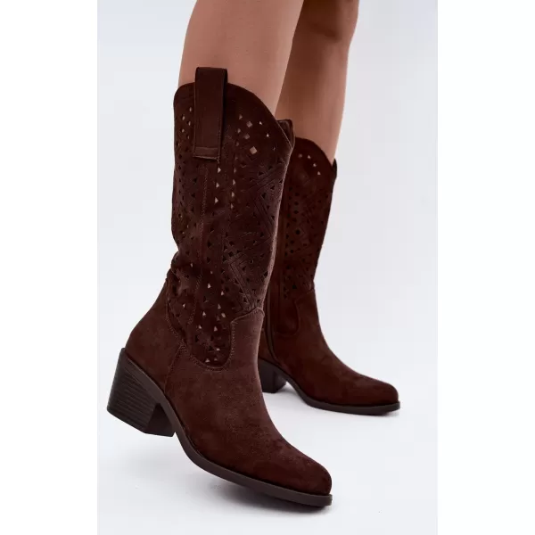  Női csizma S.BARSKI HY62-8126 CSOKOLÁDÉ 