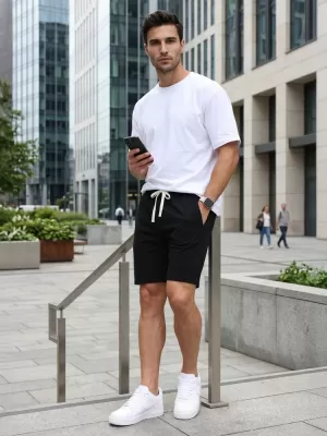 Férfi rövidnadrág DSTREET SX2625 FEKETE