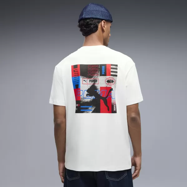  Férfi póló PUMA GRAPHICS RELAXED STACKED TEE 69436802 PUMA FEHÉR 