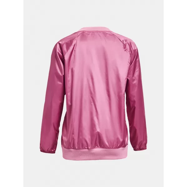  Női pulóver UNDER ARMOUR RECOVER STORM WOVEN SHINE CREW 1364012-680 RÓZSASZÍN 