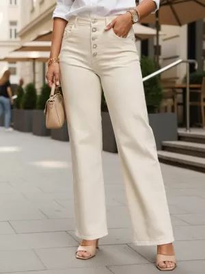 Női nadrág DSTREET UY3052 EKRÜ