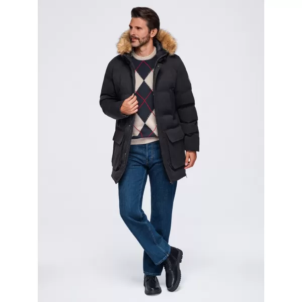  Férfi parka OMBRE OM-JALJ-0310 FEKETE 