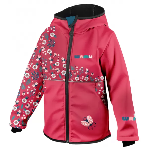  Gyermek softshell kabát WAMU BERUŠKY PIROS 