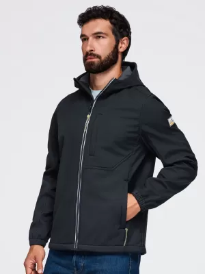 Férfi softshell kabát OMBRE OM-JANP-0292 FEKETE