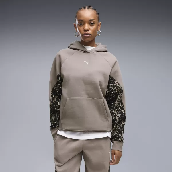  Női pulóver PUMA SPORT ANIMAL STANDARD HOODIE FL 69400781 EGÉR SZÜRKE 