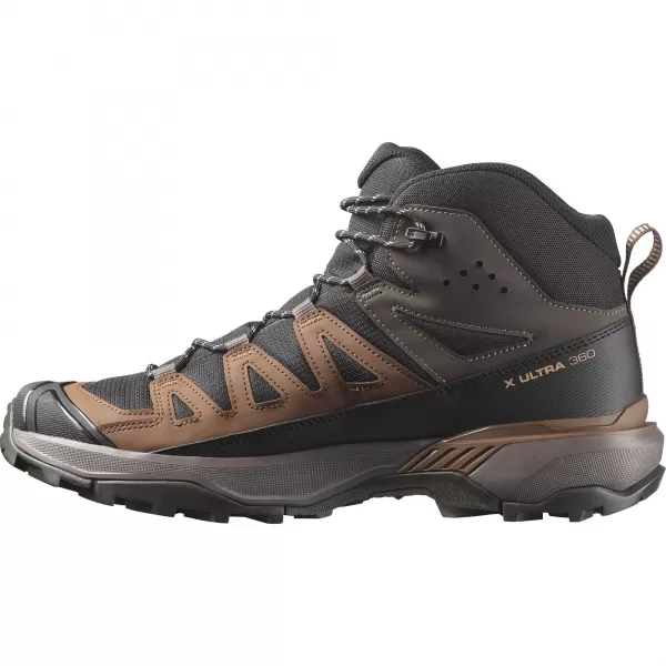  Férfi cipők SALOMON X ULTRA 360 MID GORE-TEX L45473200 FEKETE/SÖTÉT SIRÁLY SZÜRKE/SÖTÉT FÖLD 