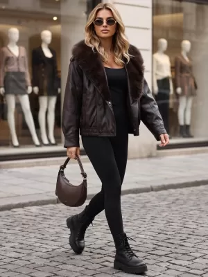 Női kabát DSTREET TY6027 BARNA