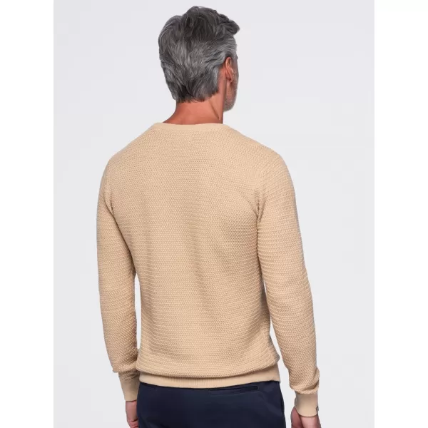  Férfi pulóver OMBRE OM-SWSW-0119 HOMOK 