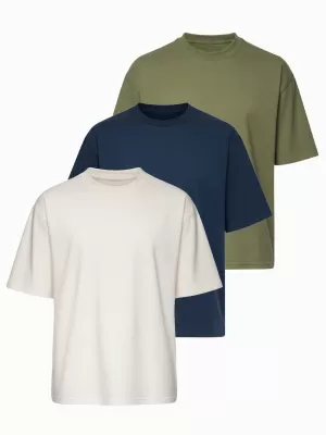 Férfi póló OMBRE OM-TSBC-0291 TÖRTFEHÉR / HALVÁNY OLÍVA / SÖTÉTKÉK