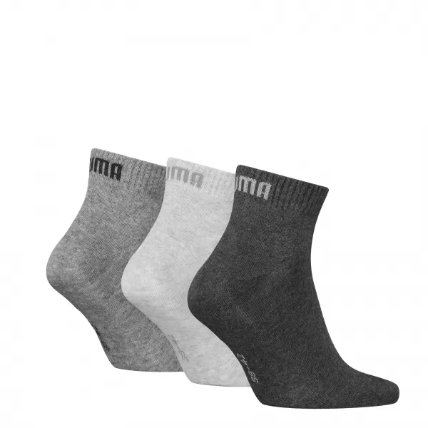  Zokni PUMA UNISEX QUARTER PLAIN 3P 93858916 ANTRACIT/L MEL SZÜRKE/M MEL SZÜRKE 