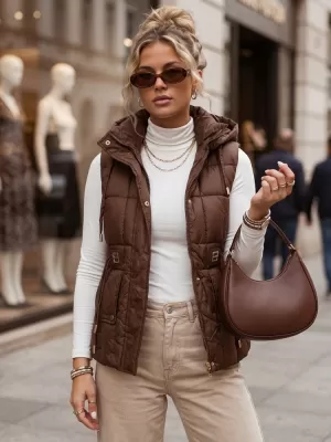 Női mellény DSTREET TY5975 BARNA