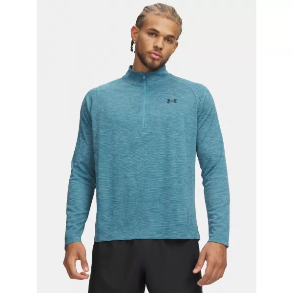  Férfi póló UNDER ARMOUR TECH TEXTURED 1/2 ZIP 1382797-466 KÉK 