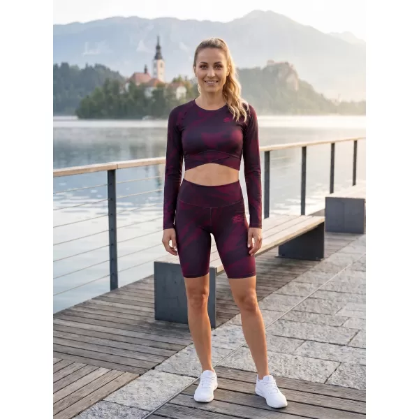 Női prémium térdig érő leggings (új méretek) ALTISPORT VOJ/ALW072LEG06 BORVÖRÖS 