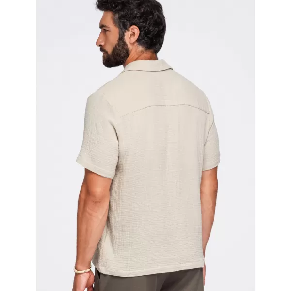  Férfi ing OMBRE OM-SHSS-0223 BÉZS 