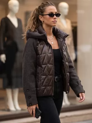 Női kabát DSTREET TY5933 BARNA