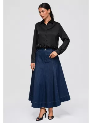 Női ing OMBRE OW-SH-E0059 FEKETE