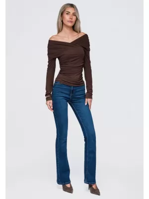 Női blúz OMBRE OW-TS-E0088 BARNA