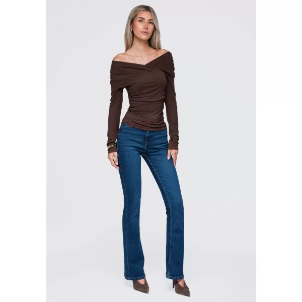  Női blúz OMBRE OW-TS-E0088 BARNA 