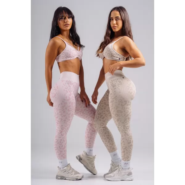  Kompressziós push-up leggings leopárdmintával NEBBIA PRIMAL 849 RÓZSASZÍN LEOPÁRD 