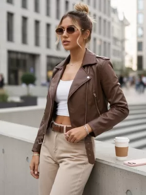 Női kabát DSTREET TY5672 BARNA