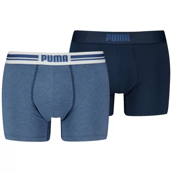  Férfi boxerek PUMA MEN EVERYDAY PLACED LOGO BOXER 2P 93847604 VILÁGOSKÉK MELANZS 